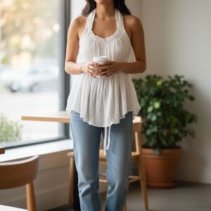 POL White Halter Blouse